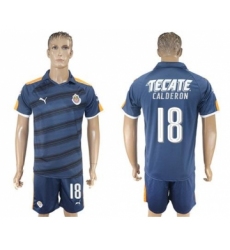Guadalajara #18 Calderon Away Soccer Club Jersey
