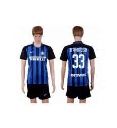 Inter Milan #33 D'Ambrosio Home Soccer Club Jersey