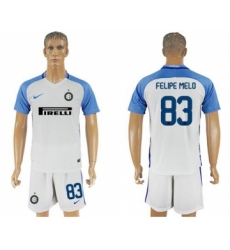 Inter Milan #83 Felipe Melo White Away Soccer Club Jersey