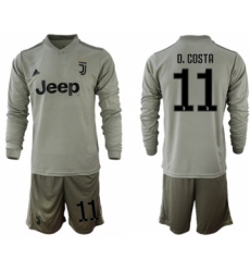 Juventus #11 D.Costa Away Long Sleeves Soccer Club Jersey