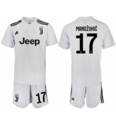 Juventus #17 Mandzukic White Soccer Club Jersey