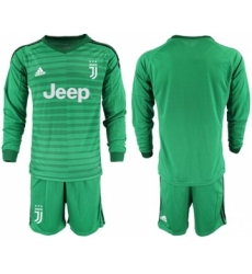 Juventus Blank Green Goalkeeper Long Sleeves Soccer Club Jersey
