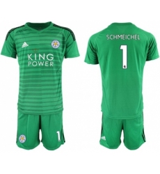 Leicester City #1 Schmeichel Green Goalkeeper Soccer Club Jersey