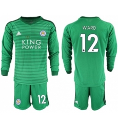 Leicester City #12 Ward Green Goalkeeper Long Sleeves Soccer Club Jersey