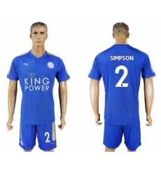 Leicester City #2 Simpson Home Soccer Club Jersey