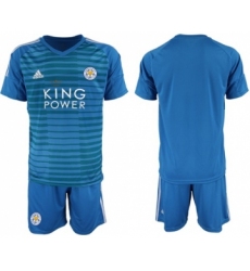 Leicester City Blank Blue Goalkeeper Soccer Club Jersey