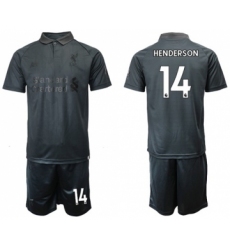 Liverpool #14 Henderson Black Soccer Club Jersey