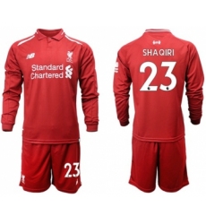 Liverpool #23 Shaqiri Home Long Sleeves Soccer Club Jersey