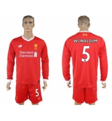 Liverpool #5 Wijnaldum Home Long Sleeves Soccer Club Jersey