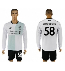 Liverpool #58 Woodburn Away Long Sleeves Soccer Club Jersey