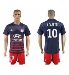 Lyon #10 Lacazette Away Soccer Club Jersey