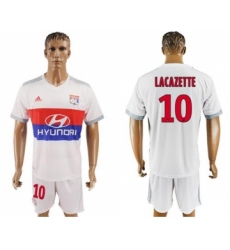 Lyon #10 Lacazette Home Soccer Club Jersey