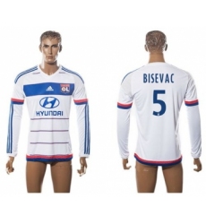 Lyon #5 Bisevac Home Long Sleeves Soccer Club Jersey