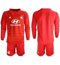 Lyon Blank Red Goalkeeper Long Sleeves Soccer Club Jersey