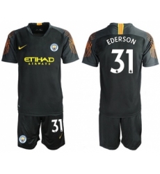 Manchester City #31 Ederson Black Goalkeeper Soccer Club Jersey