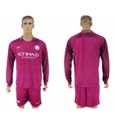 Manchester City Blank Away Long Sleeves Soccer Club Jersey