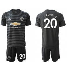 Manchester United #20 S.Romero Black Goalkeeper Soccer Club Jersey