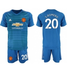 Manchester United #20 S.Romero Blue Goalkeeper Soccer Club Jersey