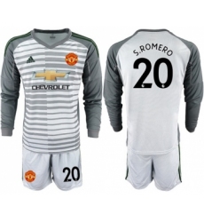 Manchester United #20 S.Romero Grey Goalkeeper Long Sleeves Soccer Club Jersey