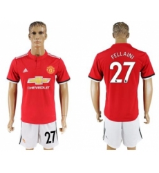 Manchester United #27 Fellaini Red Home Soccer Club Jersey