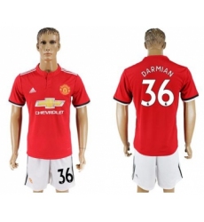 Manchester United #36 Darmian Red Home Soccer Club Jersey