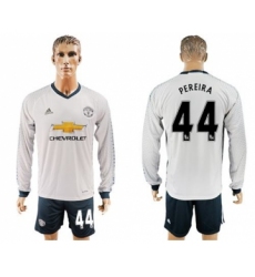 Manchester United #44 Pereira Sec Away Long Sleeves Soccer Club Jersey