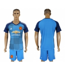 Manchester United Blank Blue Soccer Club Jersey