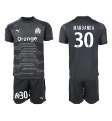 Marseille #30 Mandanda Black Goalkeeper Soccer Club Jersey