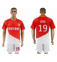 Monaco #19 Sidibe Home Soccer Club Jersey