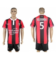 OGC Nice #5 Belhanda Home Soccer Club Jersey