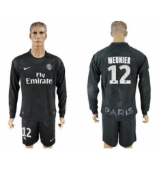 Paris Saint-Germain #12 Meunier Sec Away Long Sleeves Soccer Club Jersey