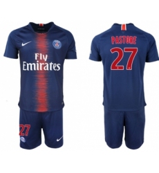 Paris Saint-Germain #27 Pastore Home Soccer Club Jersey