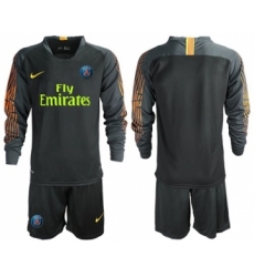 Paris Saint-Germain Blank Black Goalkeeper Long Sleeves Soccer Club Jersey