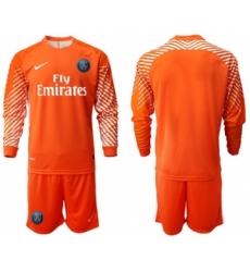Paris Saint-Germain Blank Orange Goalkeeper Long Sleeves Soccer Club Jersey