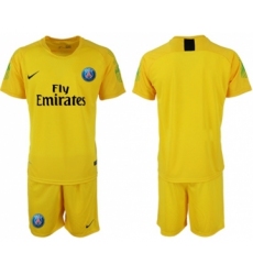 Paris Saint-Germain Blank Yellow Goalkeeper Soccer Club Jersey