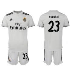 Real Madrid #23 Kovacic White Home Soccer Club Jersey