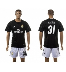 Real Madrid #31 R.Yanez Black Goalkeeper Soccer Club Jersey