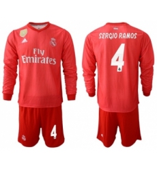 Real Madrid #4 Sergio Ramos Third Long Sleeves Soccer Club Jersey
