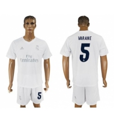 Real Madrid #5 Varane Marine Environmental Protection Home Soccer Club Jersey