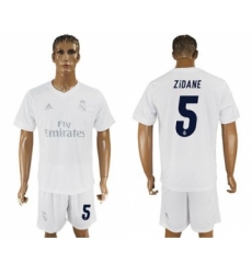 Real Madrid #5 Zidane Marine Environmental Protection Home Soccer Club Jersey