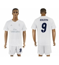Real Madrid #9 Benzema Marine Environmental Protection Home Soccer Club Jersey