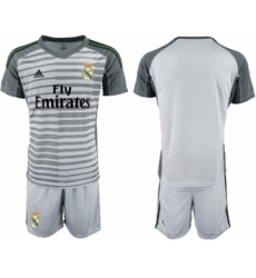 Real Madrid Blank Grey Goalkeeper Soccer Club Jersey