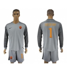 Roma #1 Szczesny Grey Goalkeeper Long Sleeves Soccer Club Jersey