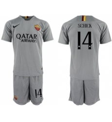 Roma #14 Schick Away Soccer Club Jersey