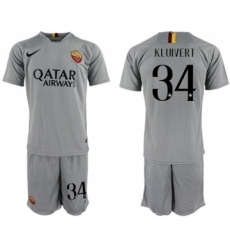 Roma #34 Kluivert Away Soccer Club Jersey