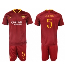Roma #5 J.Jesus Red Home Soccer Club Jersey