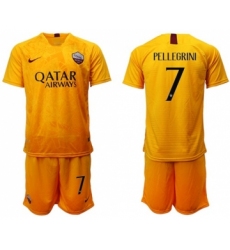 Roma #7 Pellegrini Third Soccer Club Jersey