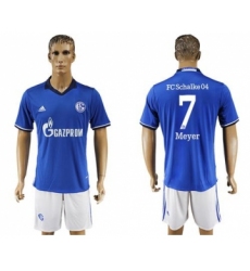 Schalke 04 #7 Meyer Blue Home Soccer Club Jersey