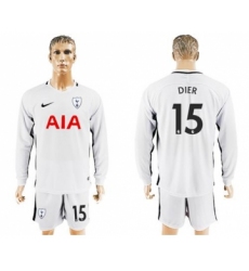 Tottenham Hotspur #15 Dier Home Long Sleeves Soccer Club Jersey