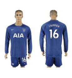 Tottenham Hotspur #16 Trippier Away Long Sleeves Soccer Club Jersey